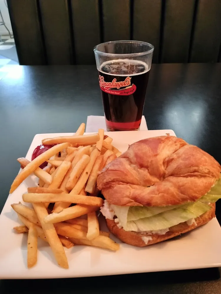 Chicken Salad Sandwich on Croissant and Fries